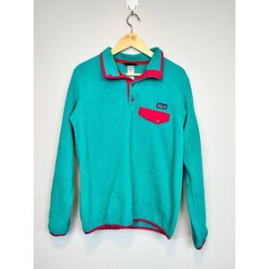 Patagonia Womens Synchilla Snap-T Fleece Pullover Teal Pink Medium 25455